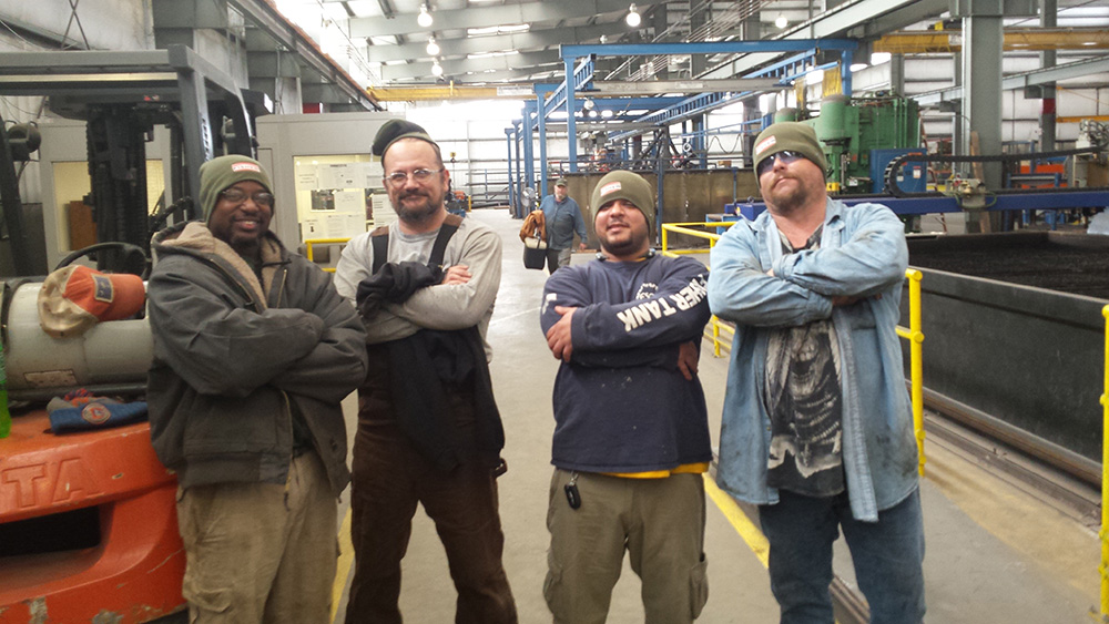 employees of Fisher Tank Company's Leesville, SC, fabrication facility live out our safety culture every single day. Here they're modeling our exclusive 2017 Safety Achievement Award Fisher Tank Beanies!