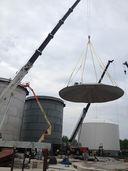 BUILDING STORAGE TANKS SAFELY - NCCCO CERTIFICATION - crane safety, tank roof lift, dome roof, API 650 tank roof -